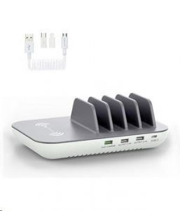 4smarts dobíjecí stanice Inductive Family Pro 50W + 3ks nabíjecího kabelu s vyměnitelnými konektory 4smarts