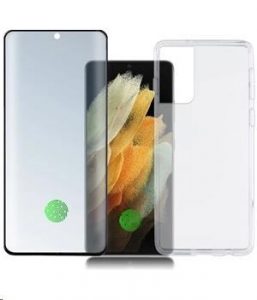 4smarts 360° Protection set (tvrzené sklo UltraSonix + gelový zadní kryt) pro Samsung Galaxy S21 Ultra 4smarts