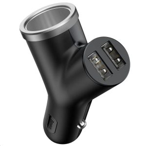 Adaptér do auta Baseus Y-type 2x USB + zapalovač