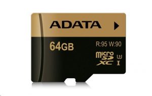 ADATA MicroSDXC karta 64GB XPG UHS-I U3 (R:95/W:90 MB/s) + SD adaptér A-Data
