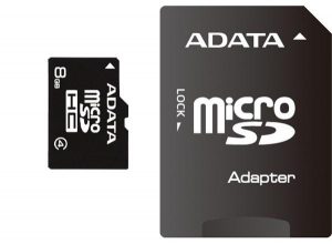 ADATA MicroSDHC karta 8GB Class 4 + SD adaptér A-Data